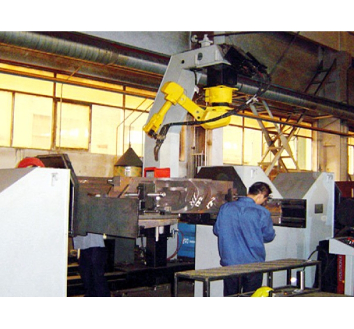 煤机中部槽机器人双丝焊接系统